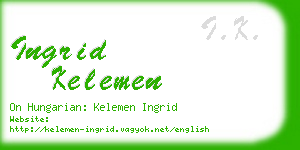 ingrid kelemen business card